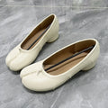 Spring Summer Microfiber Leather Split Toe Women Pumps Fashion Pleated Designer Low Heeled Tabi Soft Soles Loafers Casual Shoes