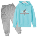 Hooded Sweatshirt + Pants - casual Sports Outfit - letter - View 30 | SAMAG