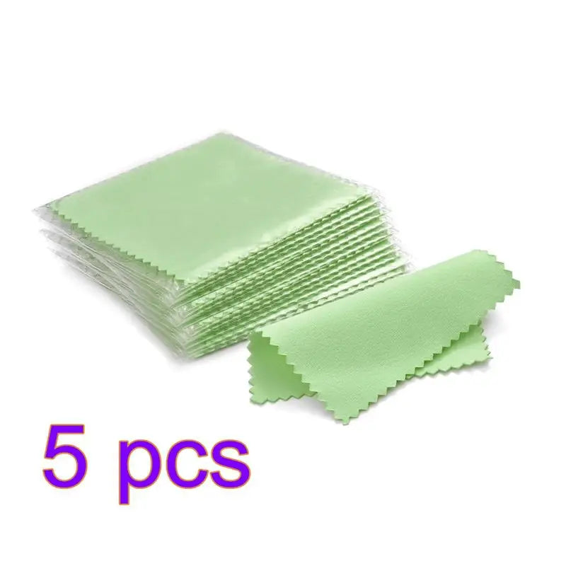 10pcs/50pcs Sterling Silver Polishing Cloth Set Jewelry Cleaning Cloths Soft Wipe Wiping Cloth Keep Jewelry Shining Tools