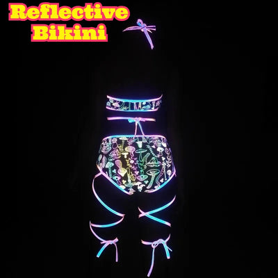 Reflective Colorful Criss Cross Bandage Sexy Lace Up Two | SAMAG