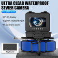 10.1" IPS Sewer Pipe Inspection Camera With Keyboard Meter Counter DVR 7mm Self-Leveling 512hz Locator AHD 1080P Sewer Endoscope