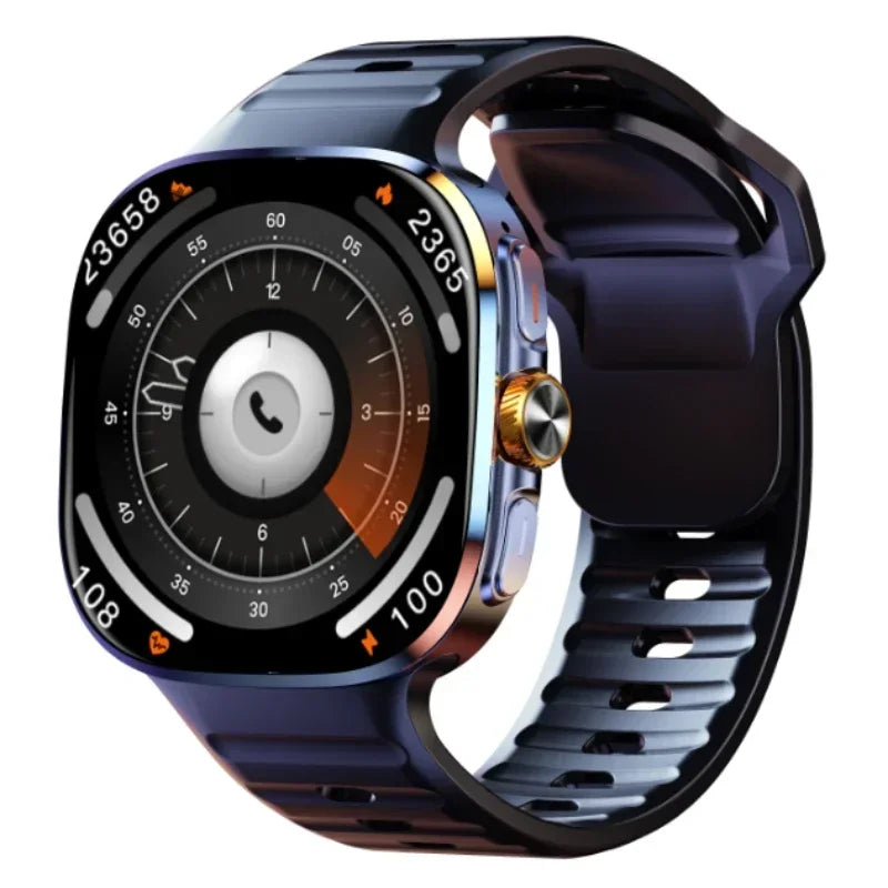 M99 5G Smartwatch: 2.4" AMOLED Screen, Rotating Camera, SIM & WiFi Support for Standalone Calls and Social Media.