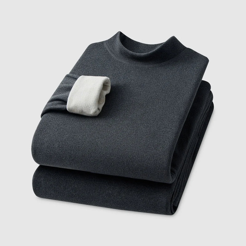 Autumn Winter Men's Cashmere Thermal Underwear Women's Cashmere Thermal Fall Pants Padded and Thickened Couples Set