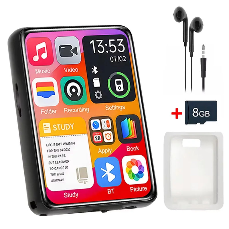 128GB MP3 Player Bluetooth 5.4 Hi-Fi Music Player Built-in Speaker 2.4 Inch Touch Screen Walkman Video FM Radio Recorder Camera