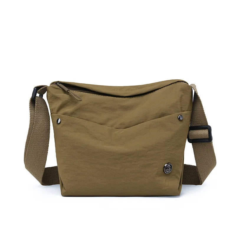 Ultra-light Nylon Crossbody Bag for Women Adjustable Wide Strap Lightweight Women's Bag Zipper Closure Stylish Messenger Bag