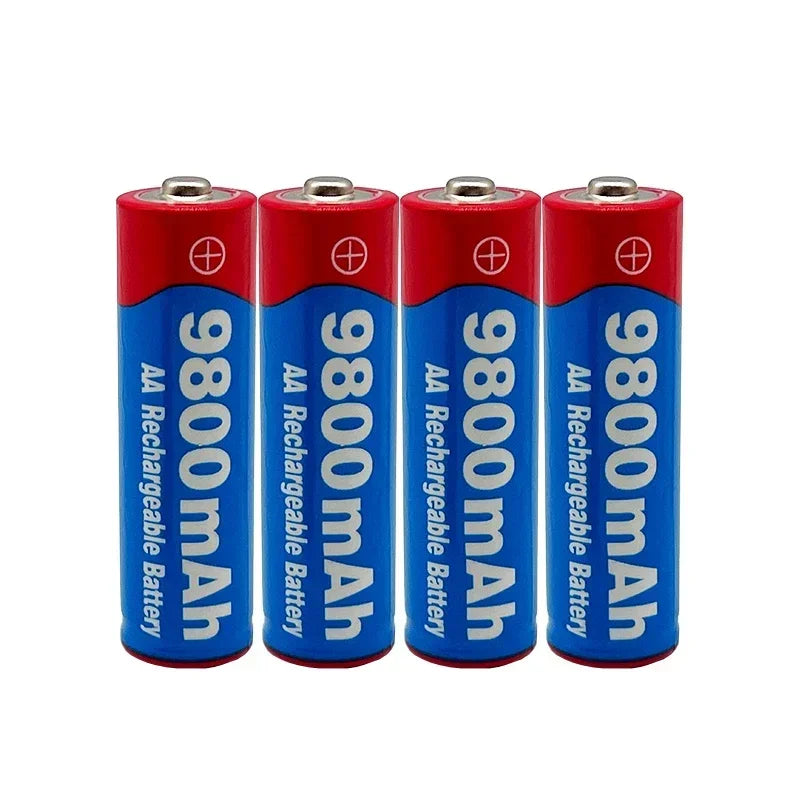 2026 New AA Rechargeable Batteries 9800Mah 1.5V New LED Lamp Toy Alkaline Rechargeable Battery Mp3