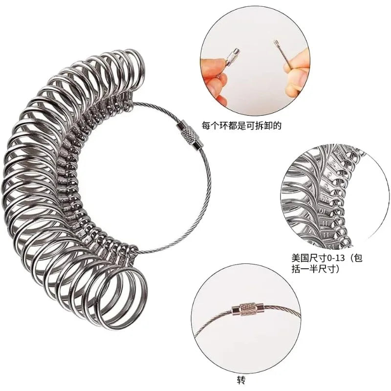 US Standard Ring Sizer & Reshaping Mandrel Set, DIY Jewelry Making Measuring Repair Maintenance Tools for Ring Shaping