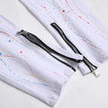 Men Painted Stretch Denim Jeans Zippers Buttons Fly Biker | SAMAG