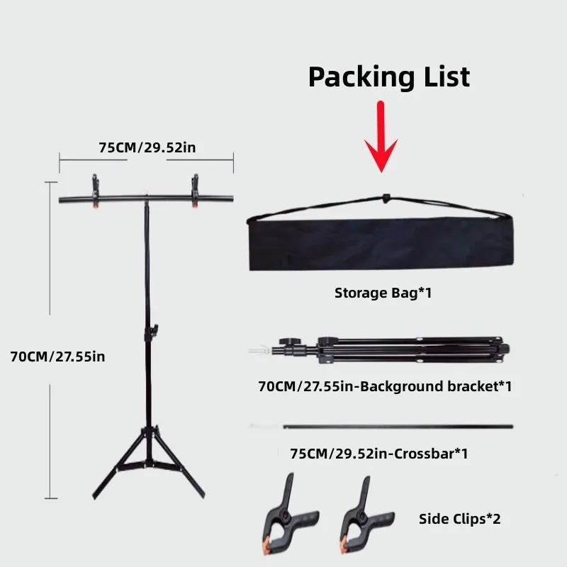 RP04 Backdrop Stand Photo Video Studio Background Stand Backdrop Support System Kit Photography Studio Scenery Shelf Frame Kit