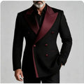 Men's Double Breasted Peak Lapel Wedding Suit Custom 3-Piece Groom Tuxedo Separates Formal Wedding Suit for Grooms Slim Fit Suit