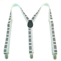 Women Unisex Clip - on Braces 1 Inch Wide Fashion "4 Piano Key Board" Mix Elastic Slim Y - back Suspenders - Visuel 5 | SAMAG