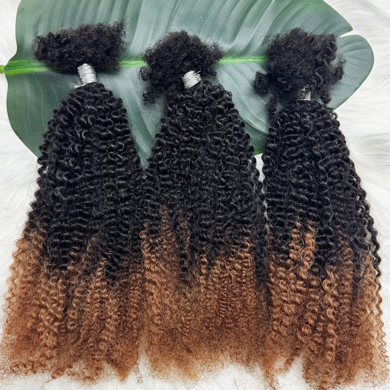 16inch Afro Kinky Bulk Human Hair for Braiding Twist Curly Hair Dreadlock Extensions for Braiding Hair Locs Extensions