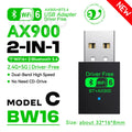 2 IN 1 WIFI6 AX900 USB WiFi Bluetooth 5.4 Wireless Adapter Dual Band 2.4G+5GHz 900Mbps Network Card - Visuel 7 | SAMAG
