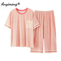 Plus Size Women's Capri Pants Pajamas Sets Polka Dot | SAMAG