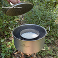 Boundless Voyage 2L 5L Big Capacity Soup Pot Titanium Camping Pot with Lid Folding Handle for Hiking Picnic Outdoor Cooking Pot