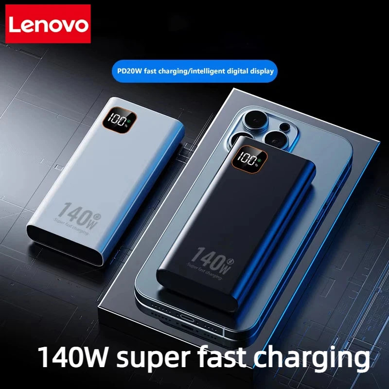 Lenovo 140W 500000mAh Ultra Capacity Power Bank Super Fast Charging CCC Portable Battery Charger For IPhone Samsung 2026 New
