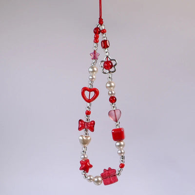 Large Red Love Bow Mobile Phone Chain Niche Instagram | SAMAG