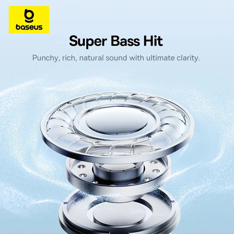 Baseus BH1 Lite ENC Wireless Headphones Bluetooth 6.0 Clear Call Headsets Super Bass Hit Earphones 80H Playtime Over Ear Headset
