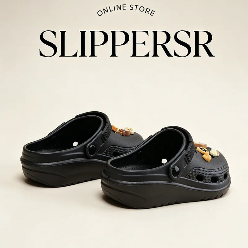 Women's Slippers 2026 Summer New Arrival Head Thick-soled Cartoon Versatile Outer Wear Non-slip Clogs Women's Beach Sandal