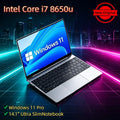 Windows 11 14.1 Inch Ultra Slim Gaming Laptop Intel Core i7 8650U 32GB RAM 2TB SSD 1920x1080 HD Notebook PC Gamer