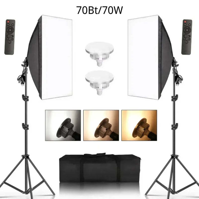 SH 50x70CM Photography Softbox Lighting Kits Professional Continuous Light System Equipment For Photo Studio