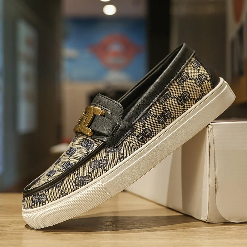 2026 New Bussiness Casual Shoes for Men Low-top Fashion Loafers Slip On Flat Boat Shoe Mens Luxury Leather Shoes
