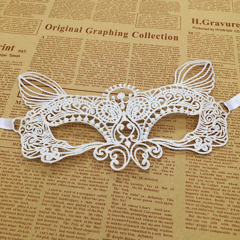1pcs Hot Sale White Sexy Lace Half Face Masks Various Styles Halloween Masquerade Party Dance Mask Costume