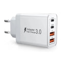 EU/UK/US/AU Wall Plug Multi-Port USB-C/USB-A Mobile Phone Charger, 40W Dual PD Fast Charging Block Adapter For iPhone Xiaomi