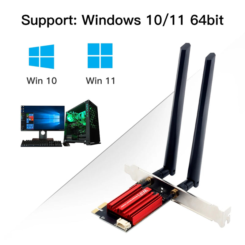 WiFi 6E AX210 Wireless PCI - E Adapter Tri - band 2.4G/5G/6Ghz Compatible BT 5.3 802.11AX Network Wi - Fi - Visuel 6 | SAMAG