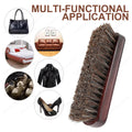 Premium Horsehair Shoe Brush For Leather Polishing Cleaning Car Interior Furniture Bag Effective Dirt Removal Shine Brush