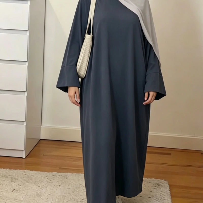 Muslim Abaya Dress for Women Solid Color Loose Long | SAMAG