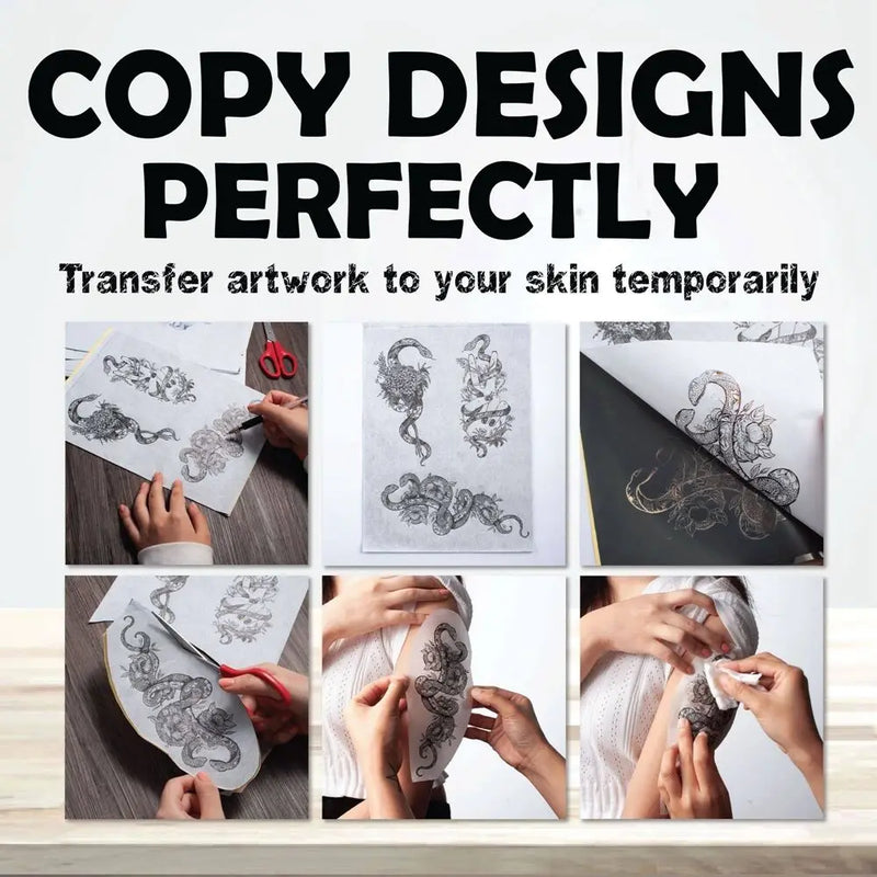 100/50/30/10/5pcs Tattoo Transfer Paper A4 Size Tattoo Stencil Paper Carbon Thermal Copy Paper for Tattoo Transfer Machine