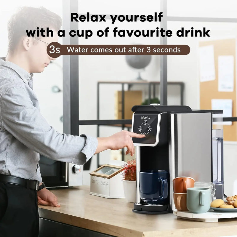 3-in-1 Single Serve Coffee Machine with 6, 8, 10 Oz Cup Options, Compatible with K-Cup Pods, Instant Coffee Brewer and Tea Maker