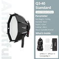AMBITFUL Q3 On-top Camera Flashlight Softbox Quick Set-up Flash Bracket Softbox For Round Head Square Head Flash Speedlite