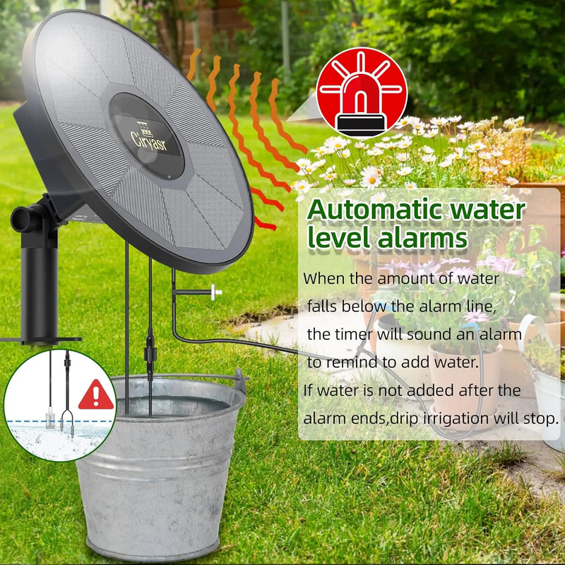 Solar Drip Irrigation System, Automatic Watering System with Battery Timer Modes for Potted Plants for Balconies, Garden Balcony