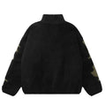 Y2K retro splicing embroidered cotton jacket winter new warm American loose stand-up collar contrasting color men's top