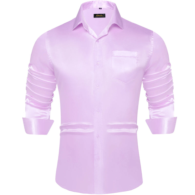 Solid Satin Shirts for Men Sage Green Black Yellow Red | SAMAG