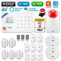 KERUI W184 4G WIFI GSM Alarm Security Alarm System Kit Wireless Home Tuya Smart APP Control Motion Sensor Burglar Support Alexa
