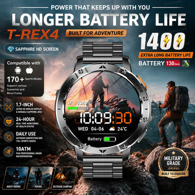 Military TANK 1400mAh Battery Smart Watch IP68 Waterproof | SAMAG