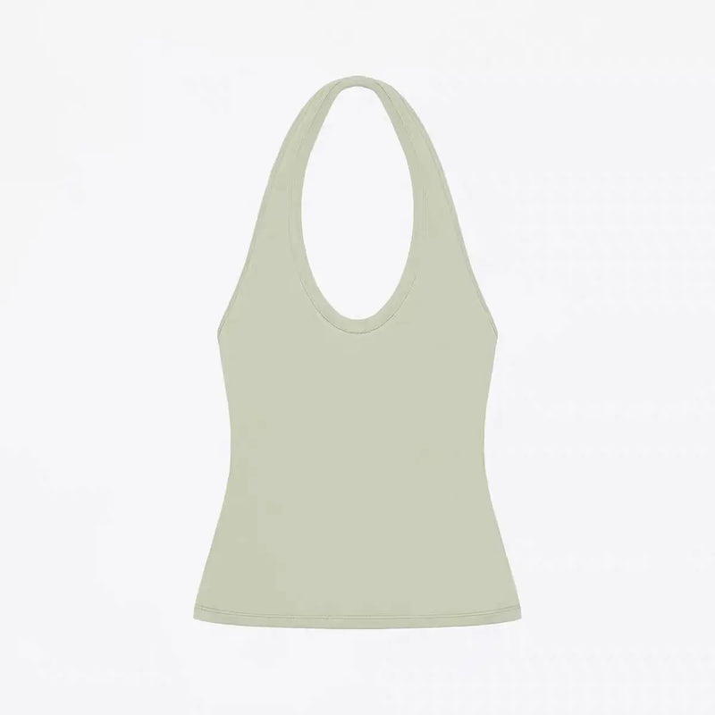 ANK Air Summer Top with Solid Color, Black and White Powder, Wide Shoulder Strap, I-Shaped Tank Top, Women's Sports, Daily Wear