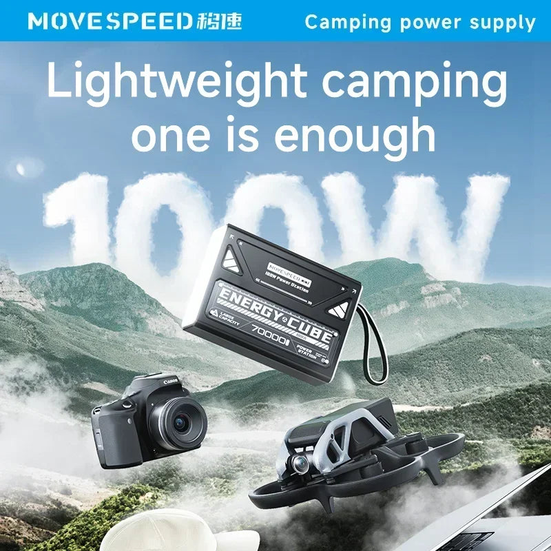 70000mAh Power Bank 100W Fast Charging Large Capacity USB C External Spare Battery for IPhone Laptop Powerbank Outdoor Camping