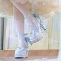 Original Sweet Lolita High Heels Big Size 42 Japanese Style Cosplay Women Leather Shoe Red Rhinestone Street Y2k Shoes Girl Cute