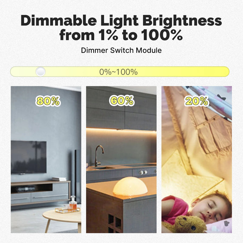 MOES Tuya WiFi/Zigbee Smart Switch Module Light Control Dimmer Curtain 1%-100% Voice Control Work with Alexa Google Home RF433
