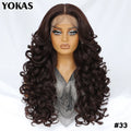 Latisha Lace Frontal Wigs Synthetic 24 Inch Loose Curl Pre Plucked Lace Frontal Wig For Women Highlight With Baby Hair 13X6 Wigs