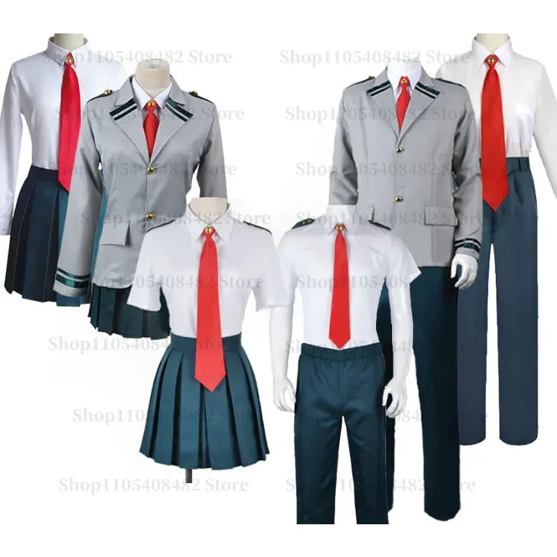 Academia Anime  Midoriya Izuku Cosplay Costume Todoroki Shoto School Uniform Set Wig Suit Unisex Halloween Role Play
