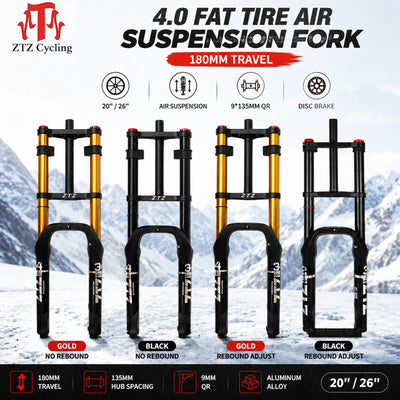 20"/26" Fat Tire Bike Air Suspension Fork, 180mm Travel | SAMAG