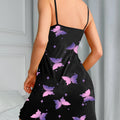 New Fashion Butterfly Print Nightgown for Women Black | SAMAG