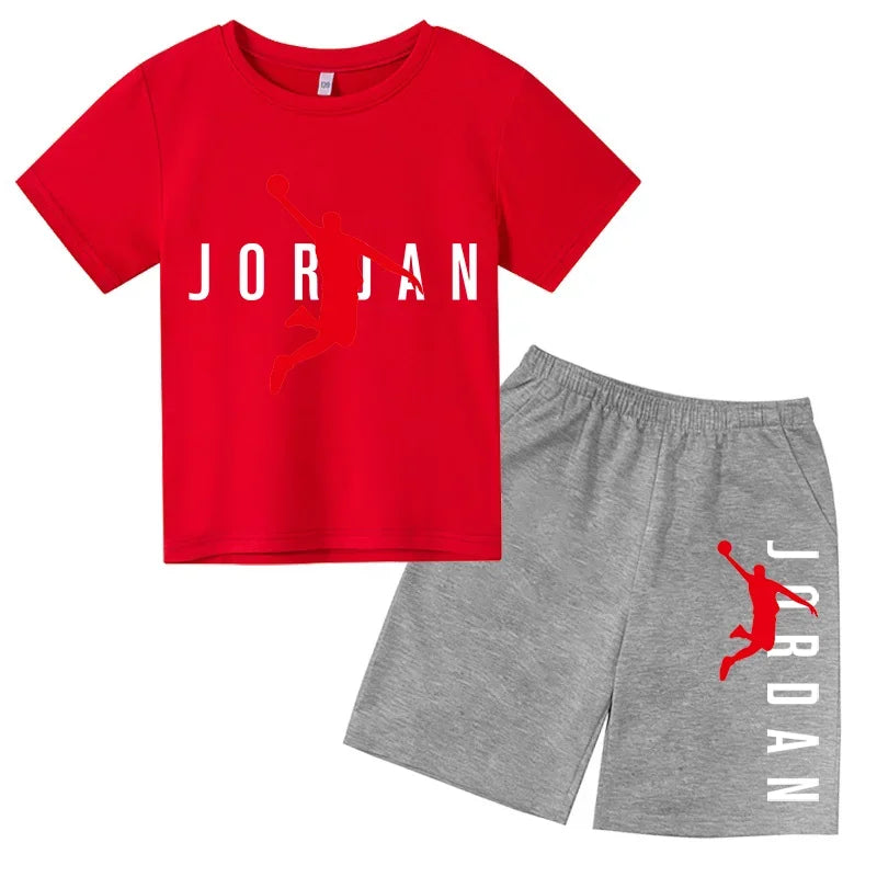 Kids 2 - Piece Letter Print Sports Outfit - Short Sleeve - View 14 | SAMAG
