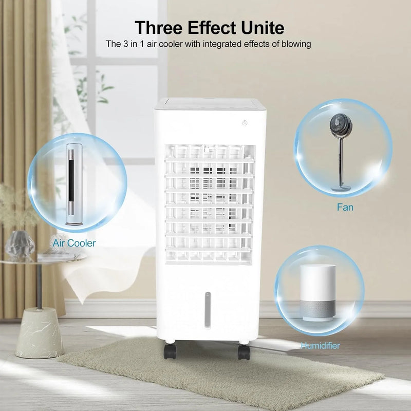 Portable Air Conditioners w/Remote, 4 Modes & 3 Speeds,Waterless Alert System