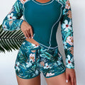 Tankini Women Swimsuit Tropical Print Bikini Set Long | SAMAG
